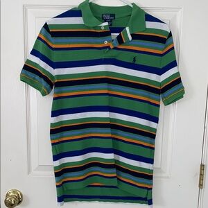 Striped Green Polo Shirt for Kids